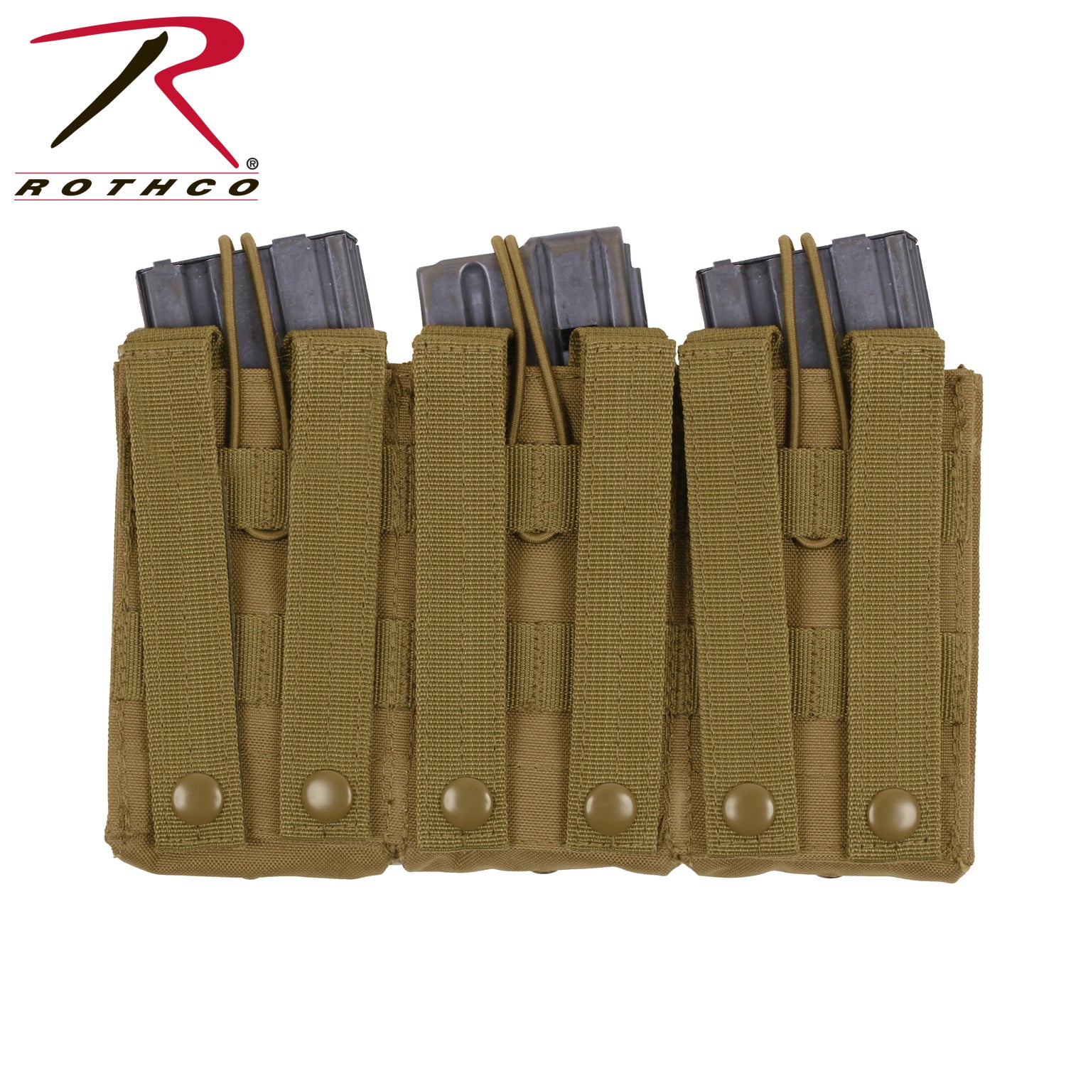 Rothco MOLLE Triple Mag Pouch in Coyote Brown – Rugged Tactical Rifle Magazine Carrier