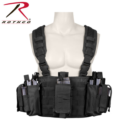 Rothco Operators Tactical Chest Rig Black with MOLLE Webbing and Removable Mag Pouches