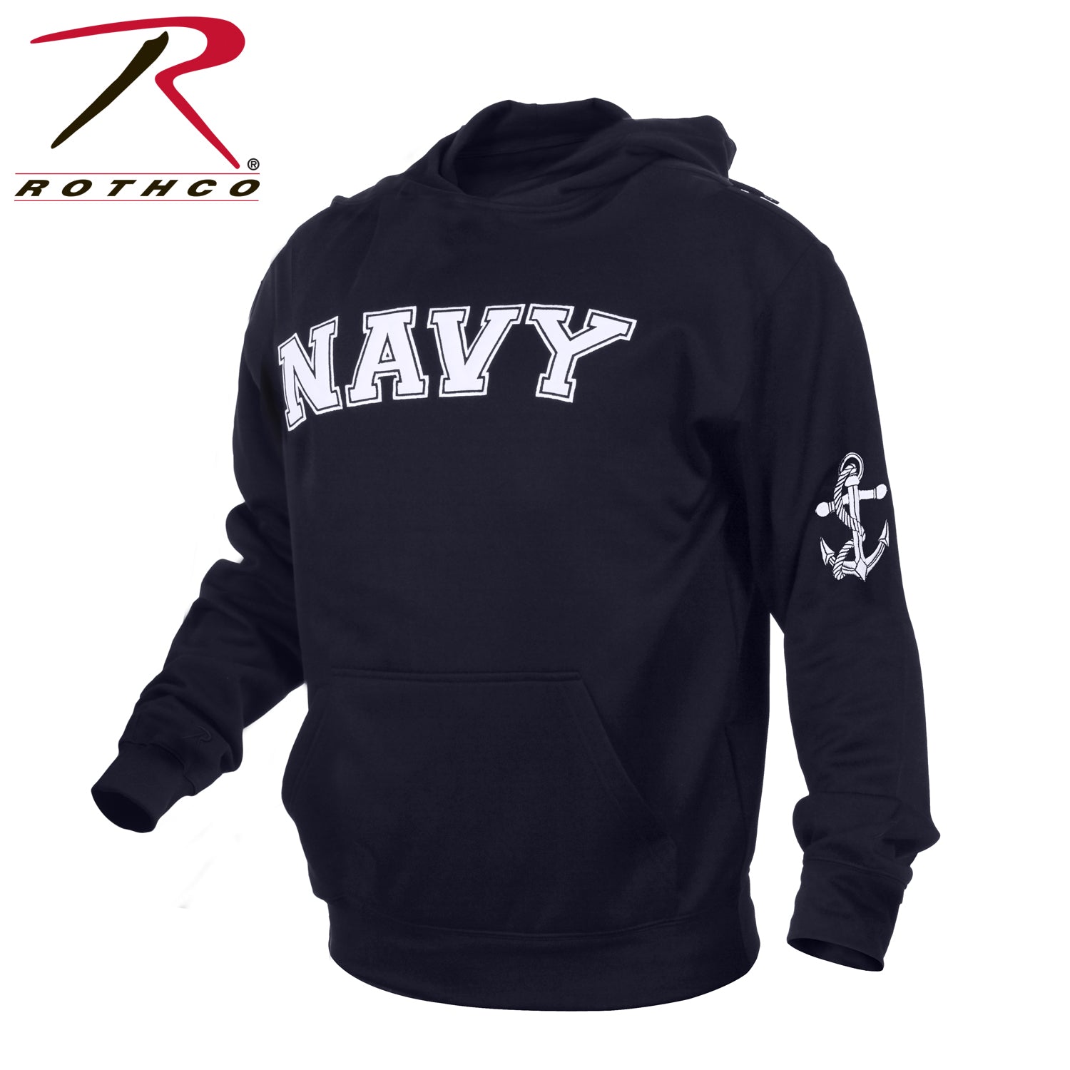 Rothco Navy Embroidered Pullover Hoodie Size XL – Patriotic Military Support Sweatshirt