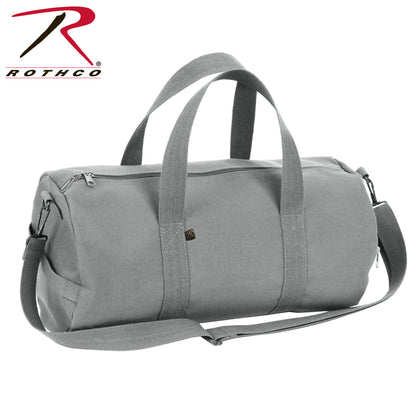 Rothco Canvas Shoulder Duffle Bag Grey, 19 Inches – Heavy-Duty Military-Style Travel Bag