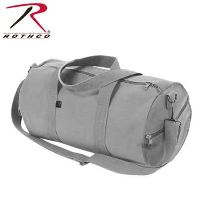 Rothco Canvas Shoulder Duffle Bag Grey, 19 Inches – Heavy-Duty Military-Style Travel Bag