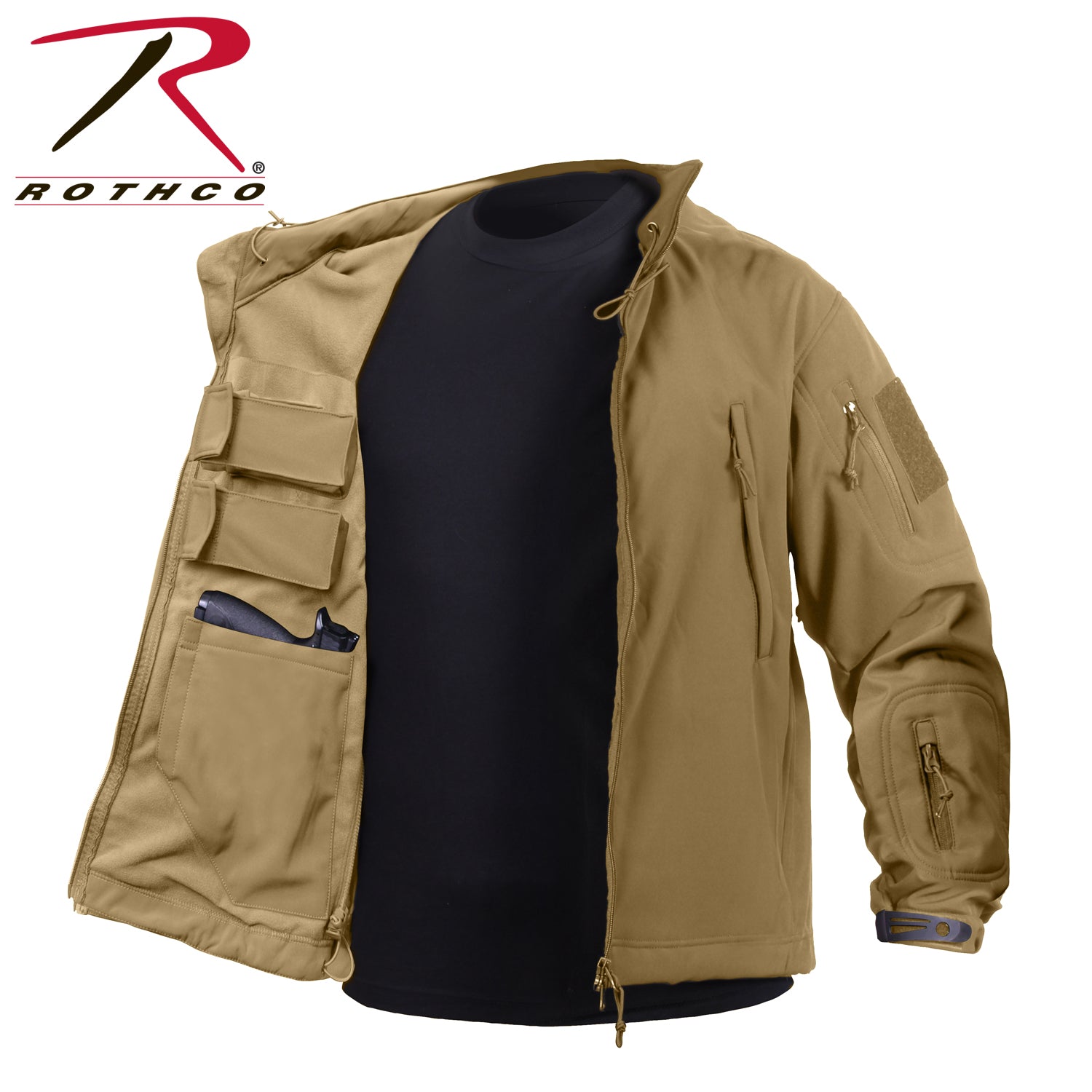 Rothco Concealed Carry Soft Shell Jacket in Coyote Brown Size 2XL
