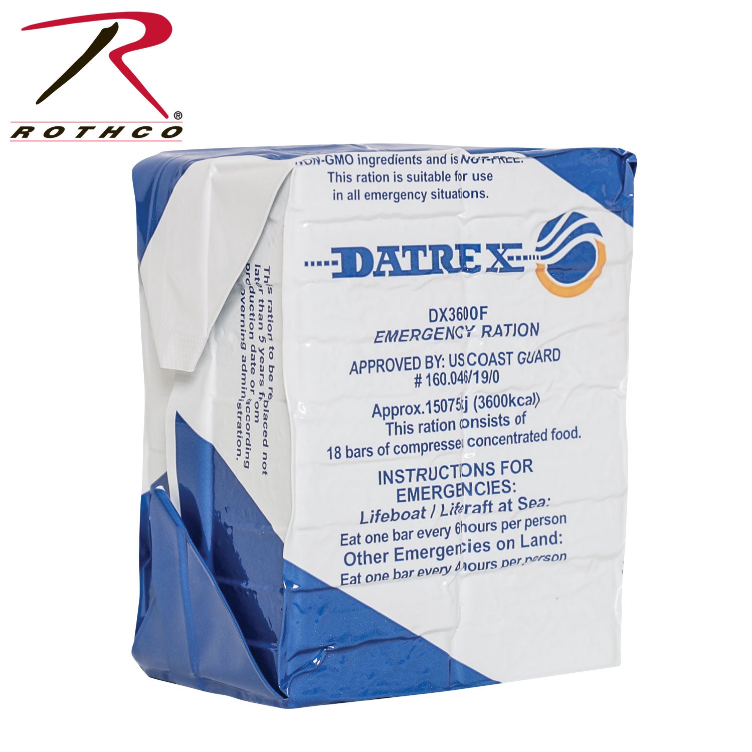 Datrex Blue 3600 Calorie Emergency Food Ration - 18 Coconut-Flavored High-Energy Bars
