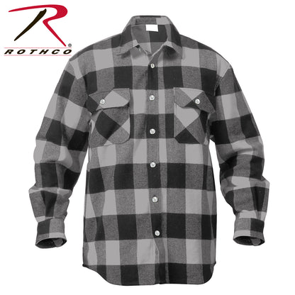 Rothco Extra Heavyweight Grey Plaid Buffalo Flannel Shirt Size 3XL