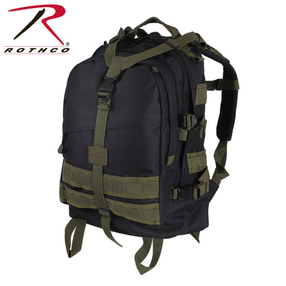 Rothco Large Transport Pack with MOLLE Compatibility and Hydration Pocket - Black / Olive Drab