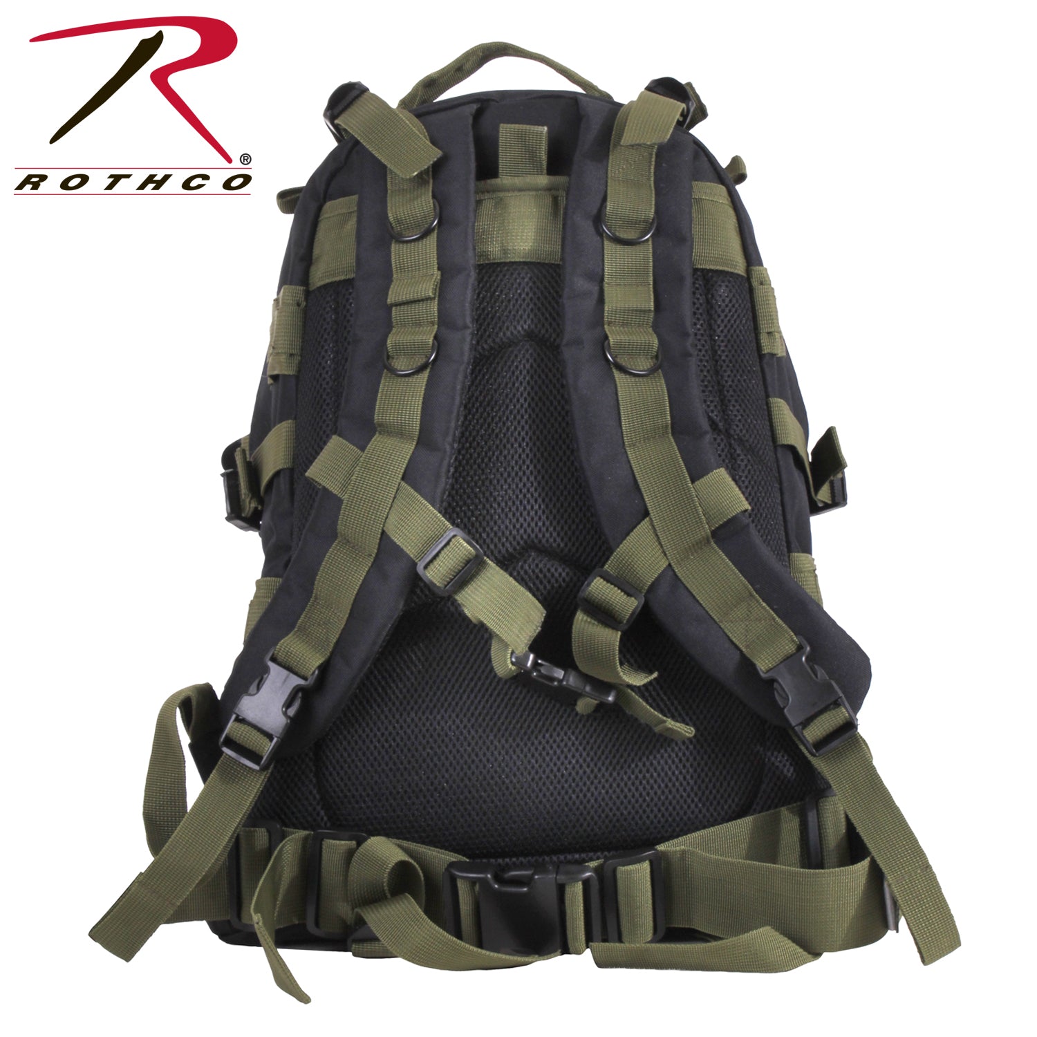Rothco Large Transport Pack with MOLLE Compatibility and Hydration Pocket - Black / Olive Drab