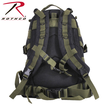 Rothco Large Transport Pack with MOLLE Compatibility and Hydration Pocket - Black / Olive Drab