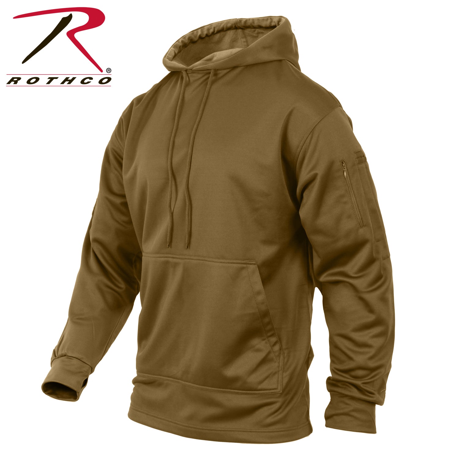 Rothco Concealed Carry Hoodie Coyote Brown Size Small – Discreet Tactical Sweatshirt with Secure Storage and Moisture-Wicking Fabric