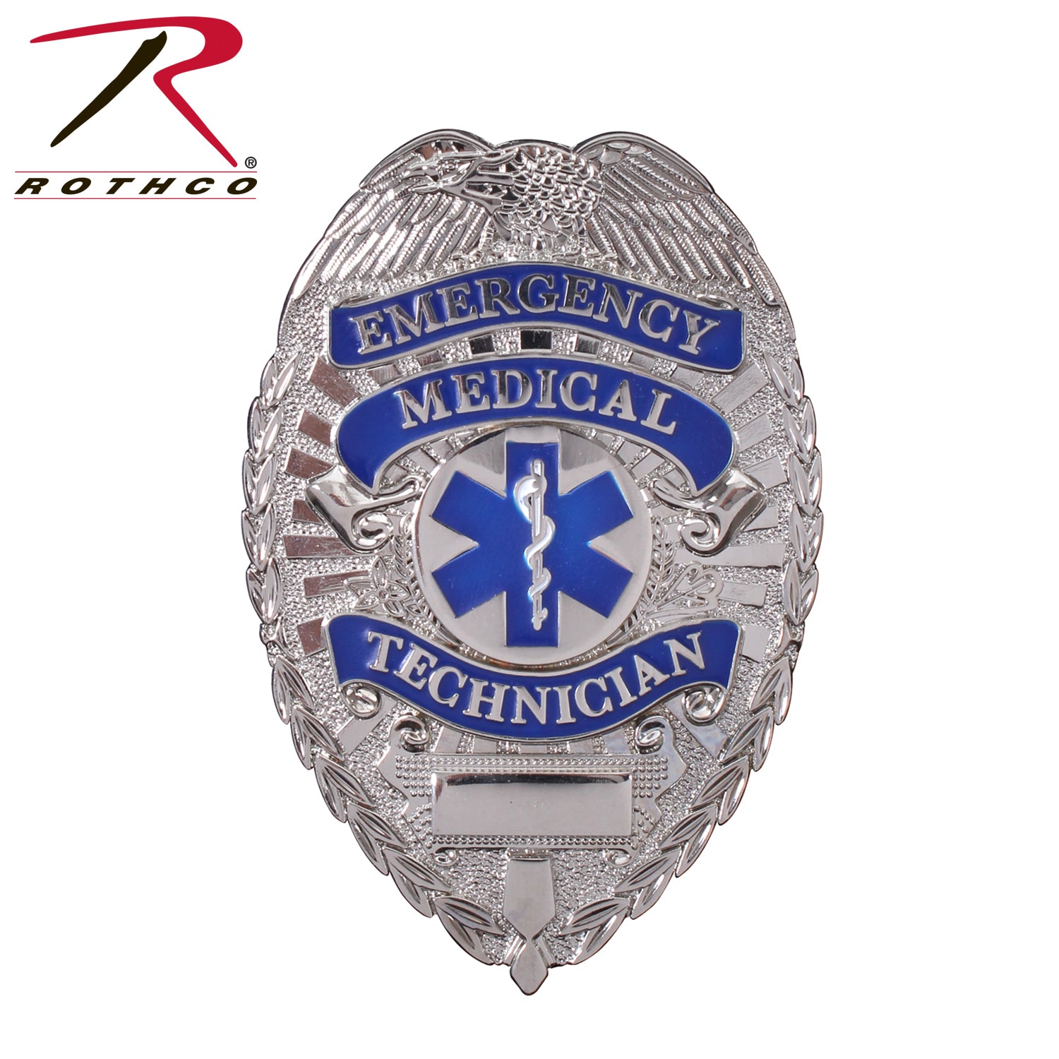 Rothco Deluxe EMT Badge with Star of Life Logo – Zinc Alloy with Nickel Plating