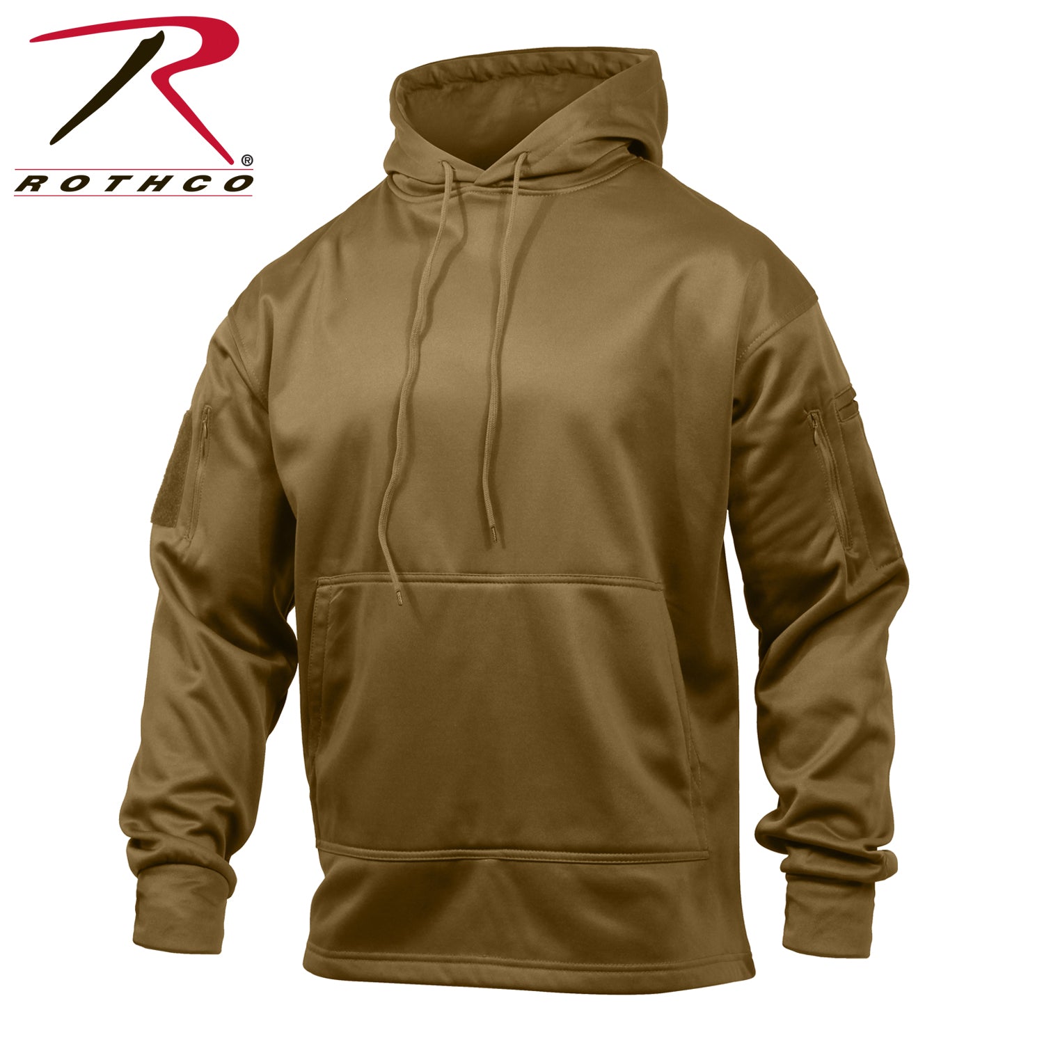 Rothco Concealed Carry Hoodie 2XL Coyote Brown with Discreet Pockets and Moisture-Wicking Fabric