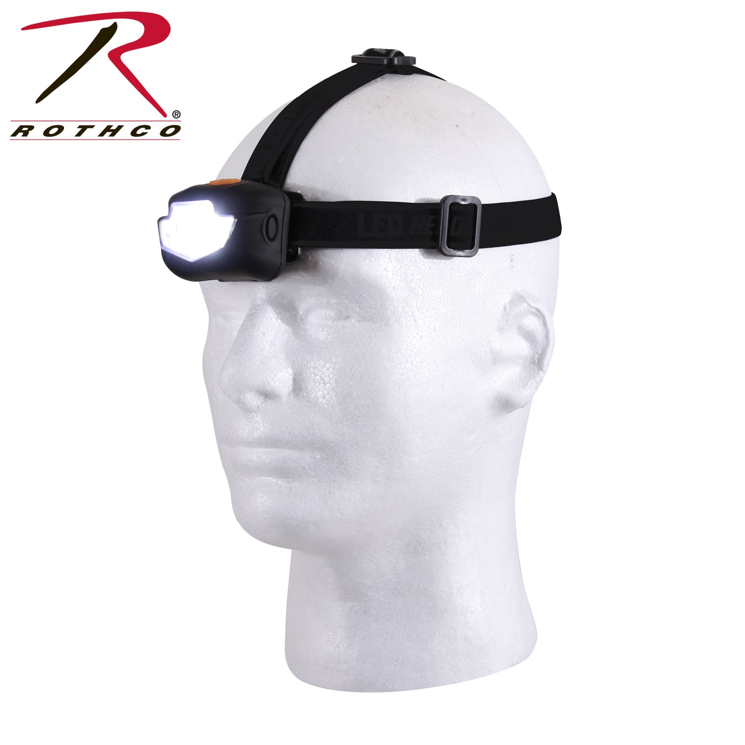 Rothco LED 5 Bulb Headlamp Black - Versatile 3-Watt Cree White and Red Lights for Outdoor and Professional Use