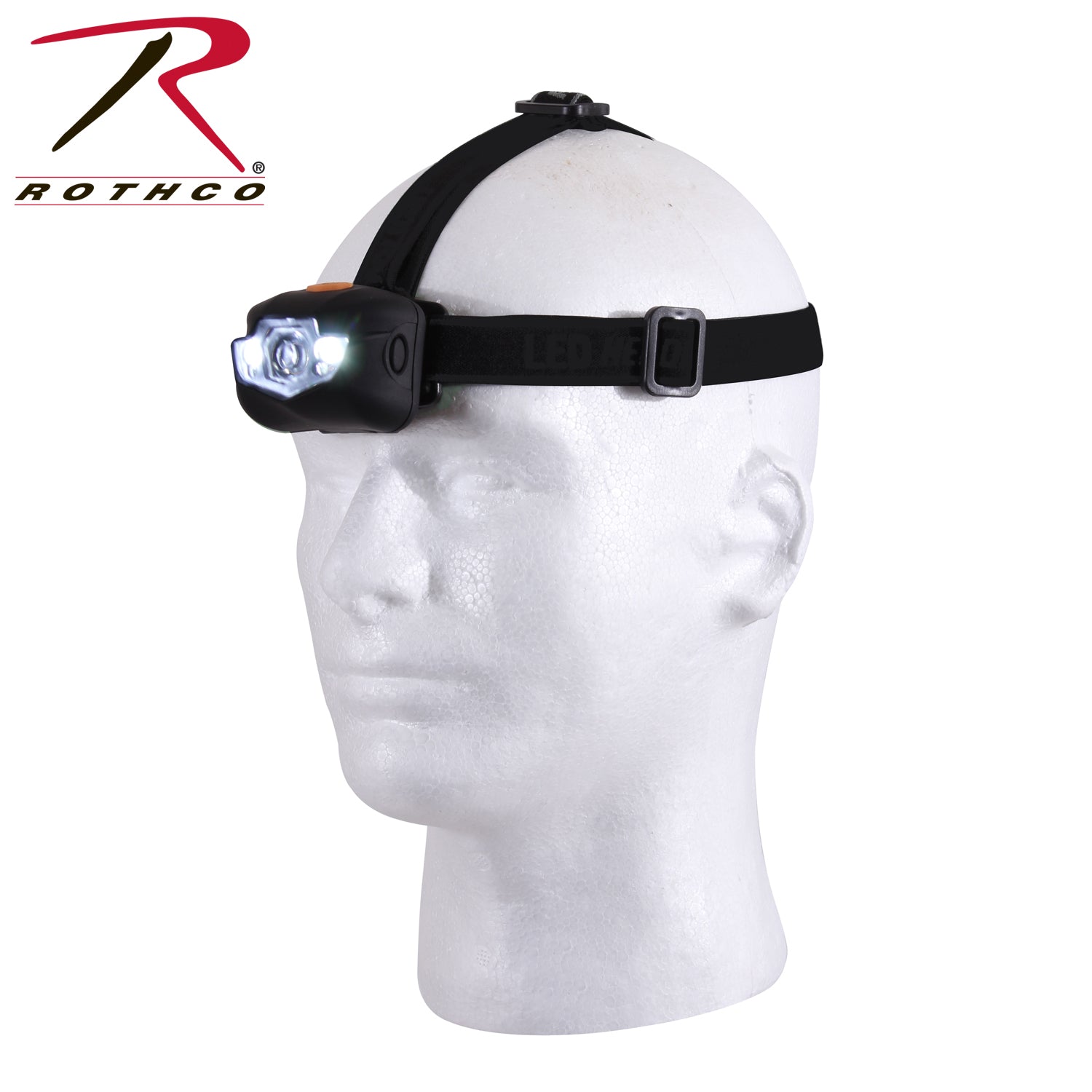 Rothco LED 5 Bulb Headlamp Black - Versatile 3-Watt Cree White and Red Lights for Outdoor and Professional Use