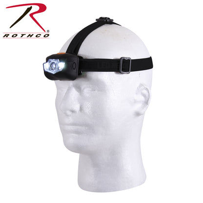 Rothco LED 5 Bulb Headlamp Black - Versatile 3-Watt Cree White and Red Lights for Outdoor and Professional Use