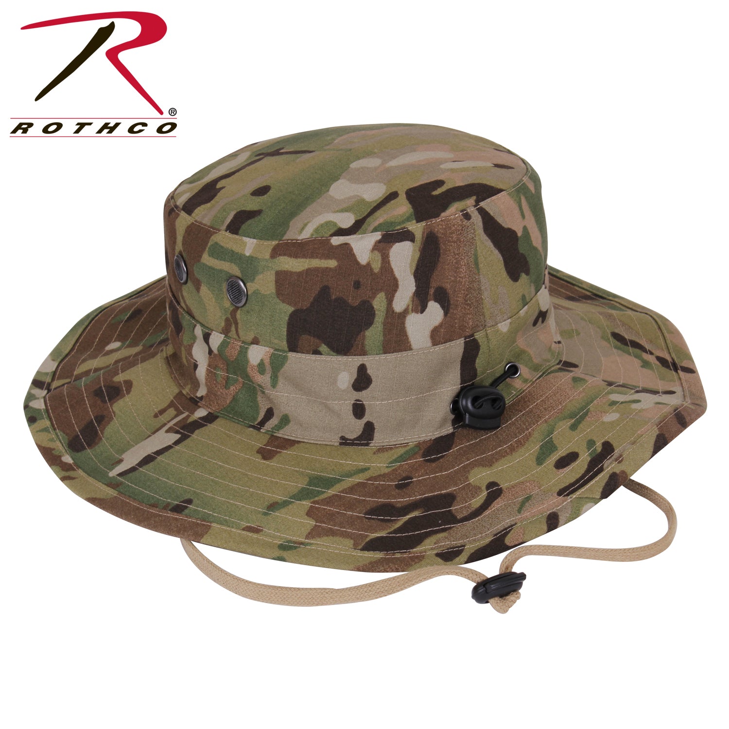 Rothco Adjustable Boonie Hat in MultiCam – Military-Style Wide Brim Sun Protection