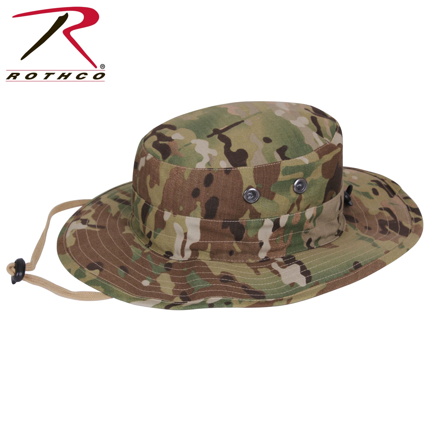 Rothco Adjustable Boonie Hat in MultiCam – Military-Style Wide Brim Sun Protection