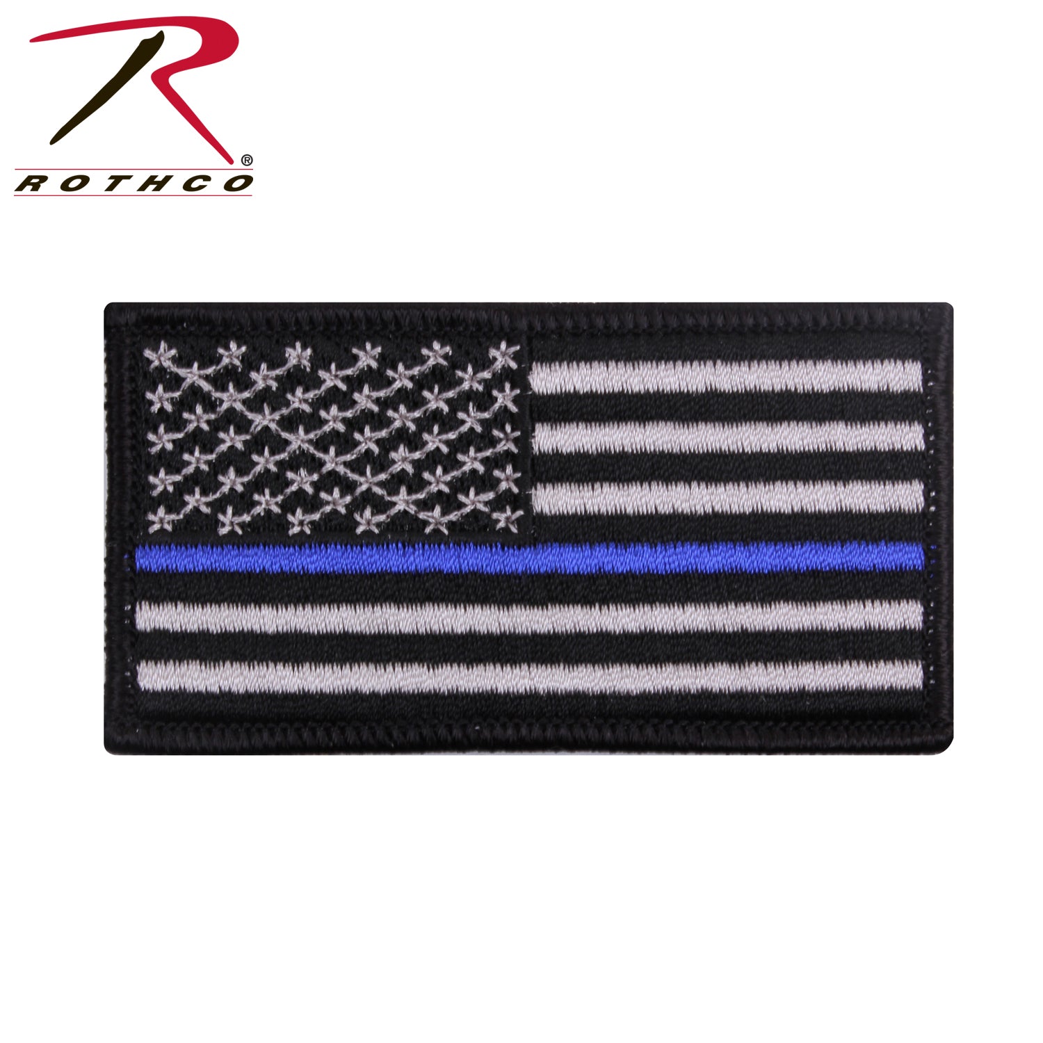 Rothco Thin Blue Line Flag Patch - Iron-On Law Enforcement Support