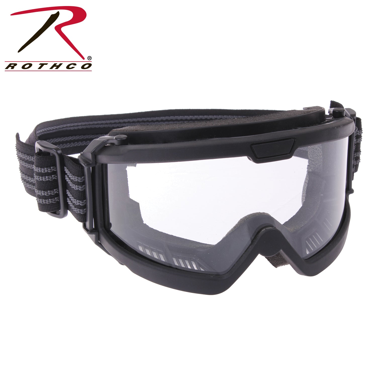 Rothco ANSI Rated OTG Goggles Black / Clear - Impact-Resistant Over-The-Glasses Tactical Eyewear