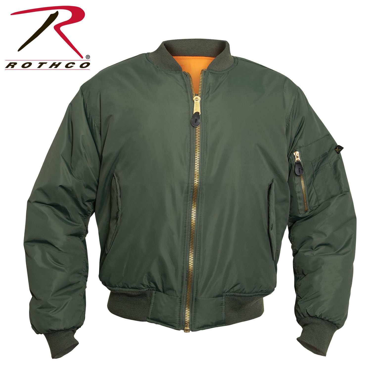 Rothco Enhanced Nylon MA-1 Flight Jacket in Sage Green – Size 3XL