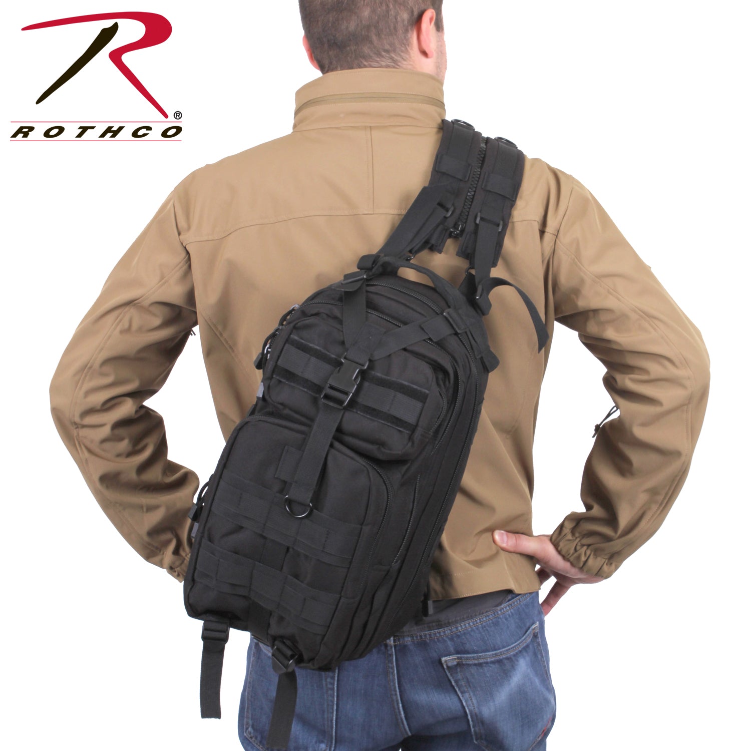 Rothco Convertible Medium Transport Pack Black – Tactical 25L Shoulder and Sling Backpack