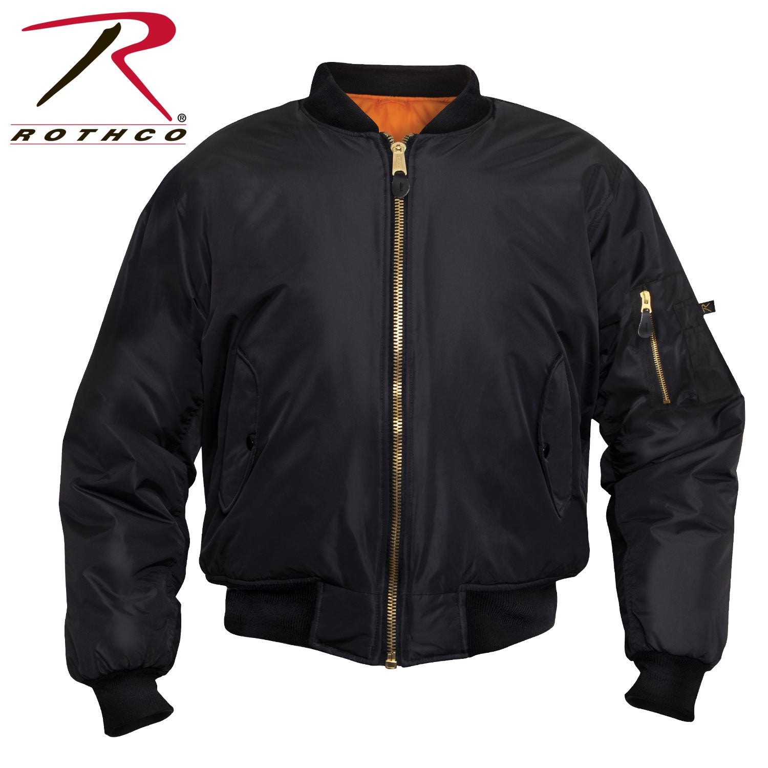 Rothco Enhanced Nylon MA-1 Flight Jacket in Black, Size 3XL