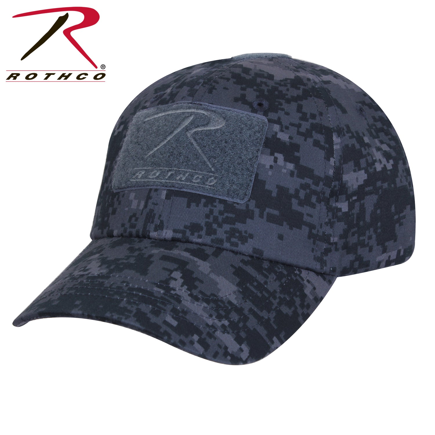 Rothco Tactical Operator Cap Midnight Digital Camo – Adjustable Military-Style Field Hat with Loop Fields for Patches and Vented Design