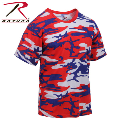 Rothco Camo T-Shirt Red / White / Blue Camo Size Small - Durable Military-Inspired Camouflage Tee