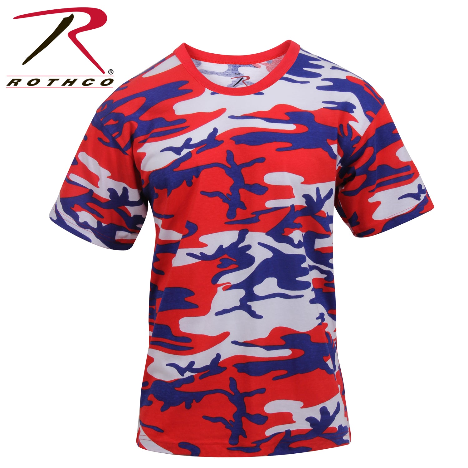 Rothco Camo T-Shirt in Red, White & Blue Camo - Size 2XL