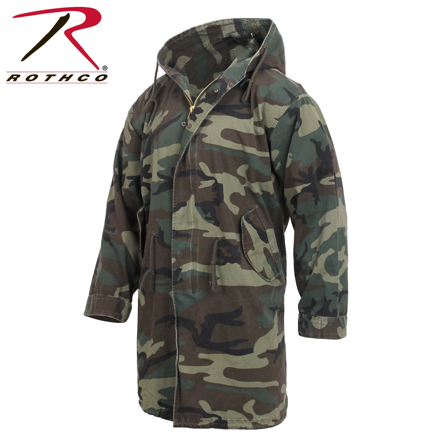 Rothco Vintage Camo M-51 Fishtail Parka Size Small in Woodland Camo