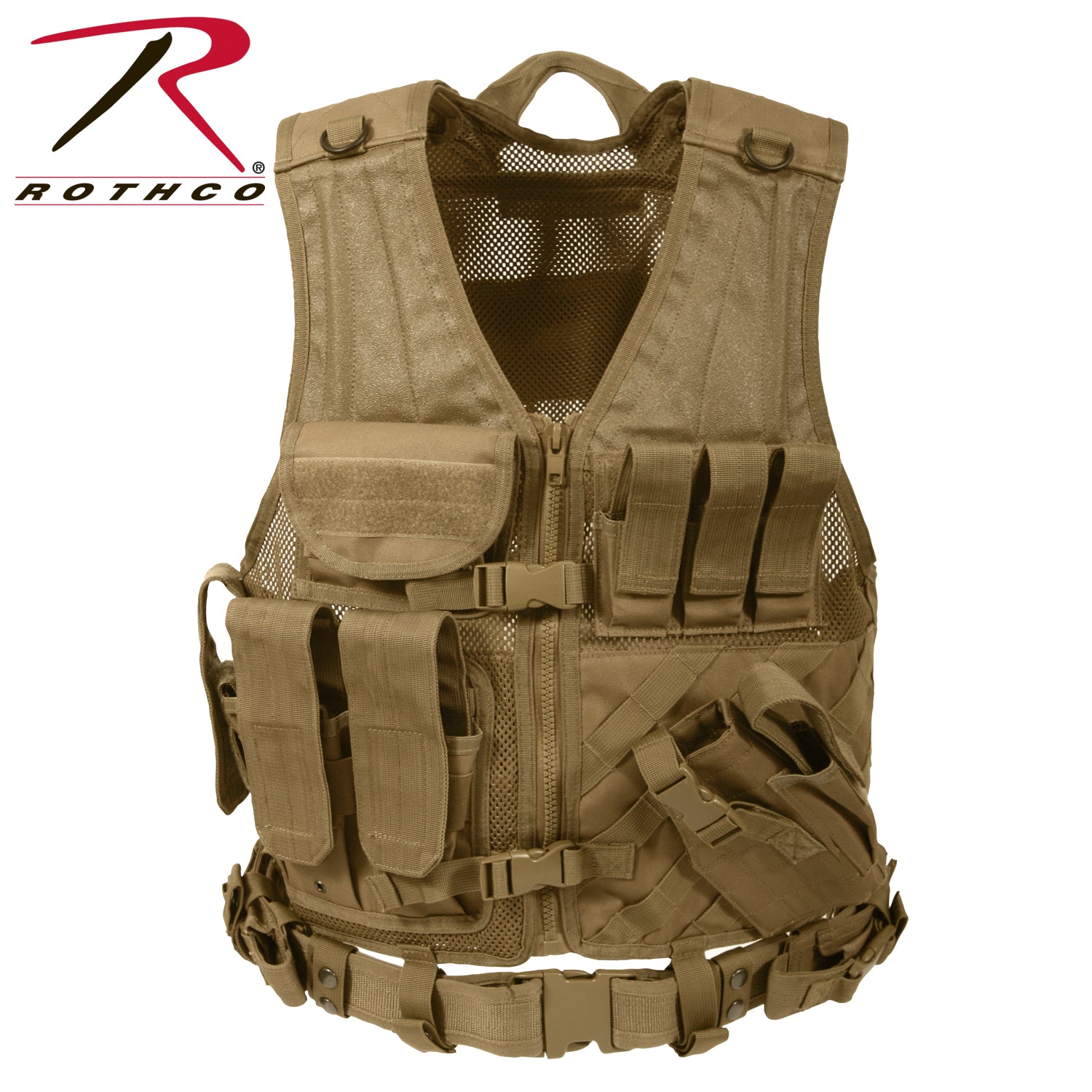Rothco Cross Draw MOLLE Tactical Vest Coyote Brown 2XL / 3XL