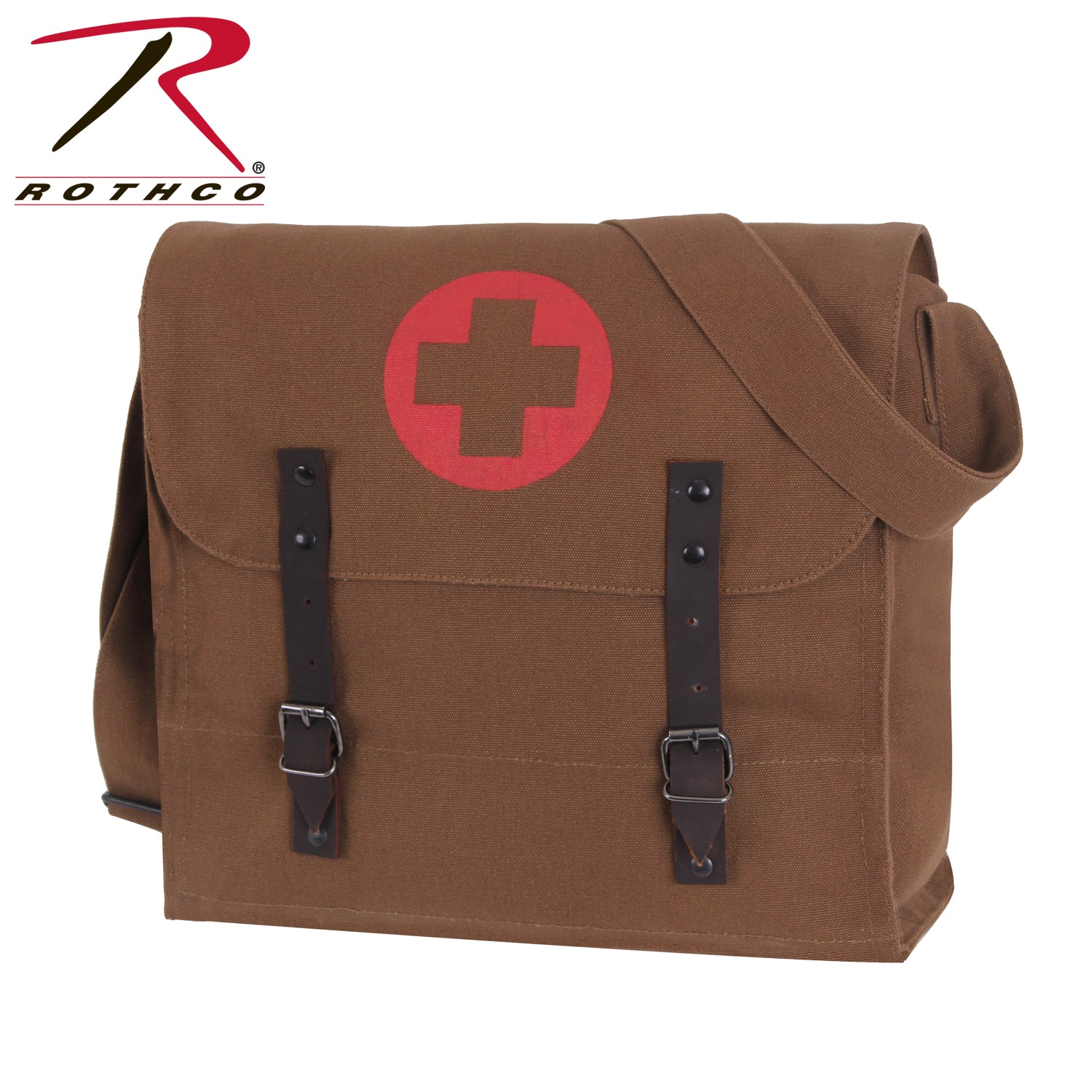 Rothco Vintage Medic Canvas Bag with Cross - Brown, Part Number 8586
