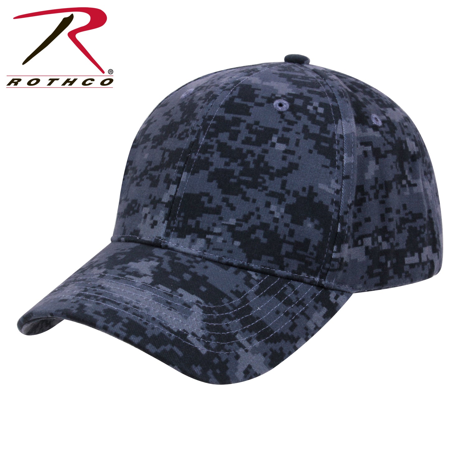 Rothco Supreme Camo Low Profile Cap Midnight Digital Camo - Durable Adjustable Baseball Hat for Outdoor Activities