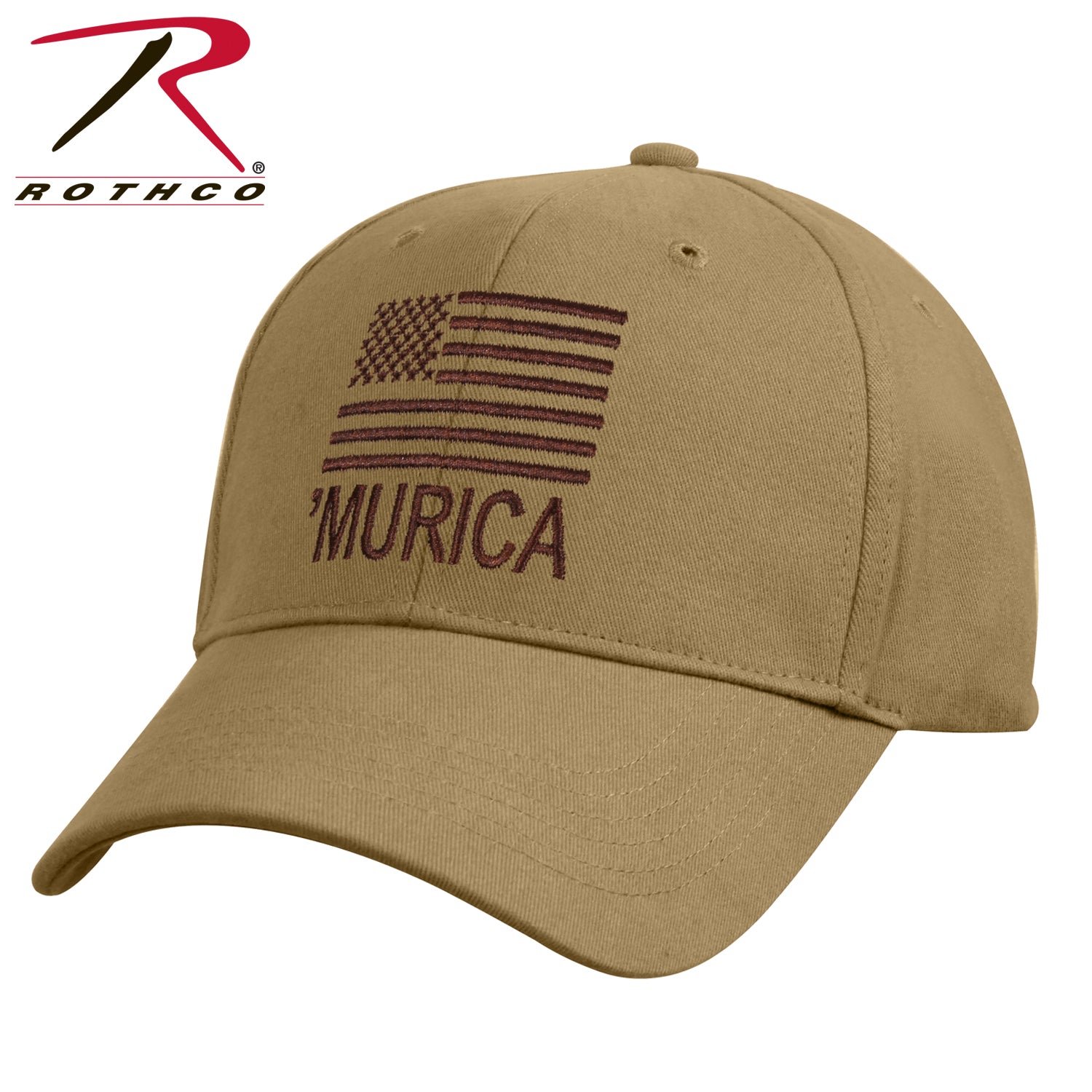 Rothco Deluxe Murica Low Profile Cap with US Flag and Embroidered 'Murica' - Patriotic Baseball Hat for Men and Women