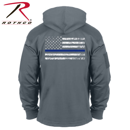 Rothco Concealed Carry Thin Blue Line Hoodie Gunmetal Grey Size Large