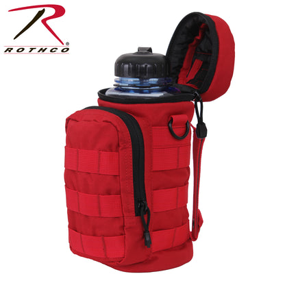 Rothco MOLLE Compatible Water Bottle Pouch in Red - Durable Polyester Outdoor Hydration Accessory