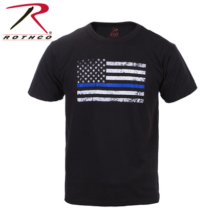 Rothco Kids Thin Blue Line US Flag T-Shirt Size Small – Support Law Enforcement in Comfort