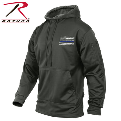 Rothco Concealed Carry Thin Blue Line Hoodie 3XL Gunmetal Grey with Discreet Storage and Moisture-Wicking Fabric