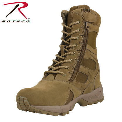 Rothco Forced Entry Deployment Boots with Side Zipper - 8 Inch AR 670-1 Coyote Brown, Size 5