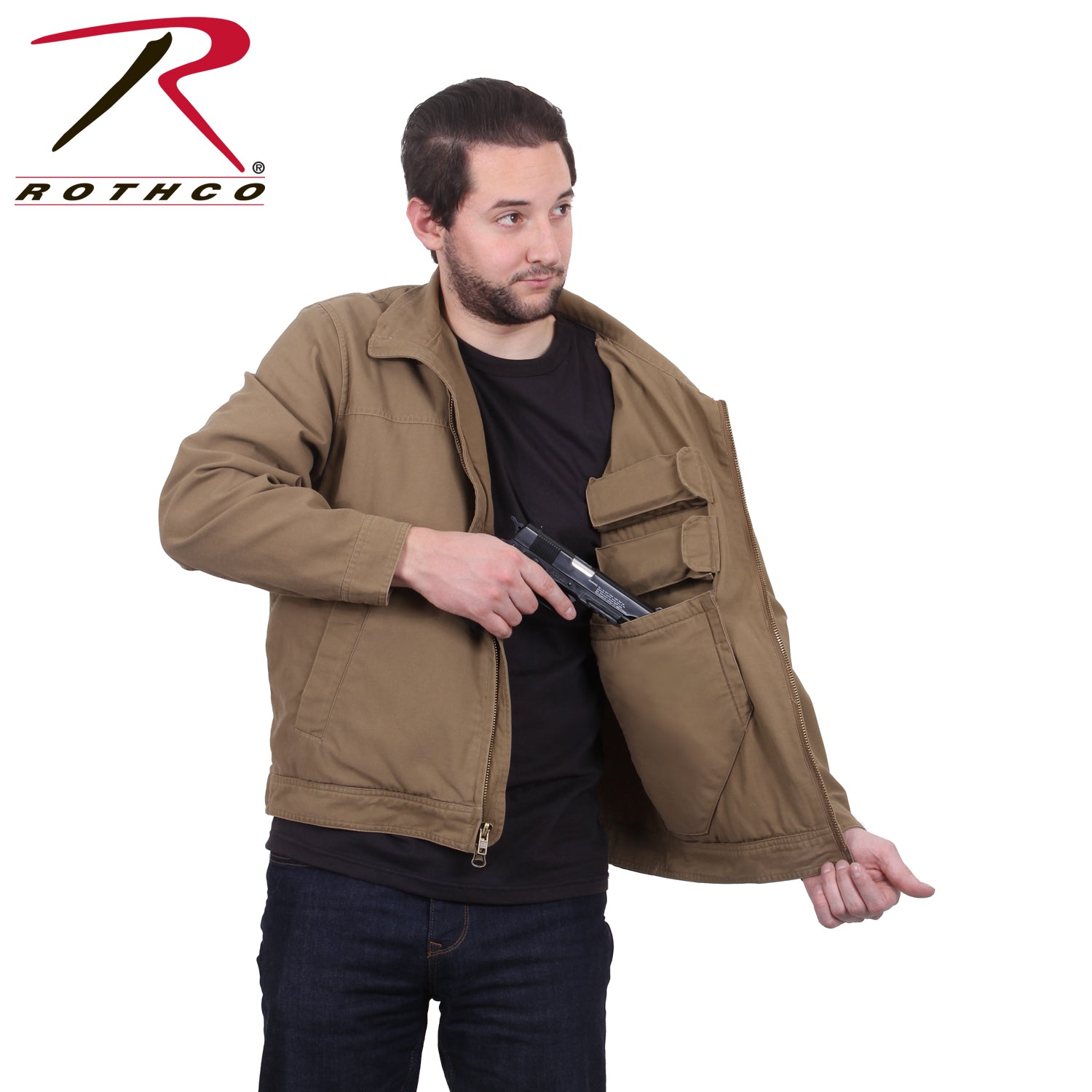 Rothco Lightweight Concealed Carry Jacket Coyote Brown Size Large