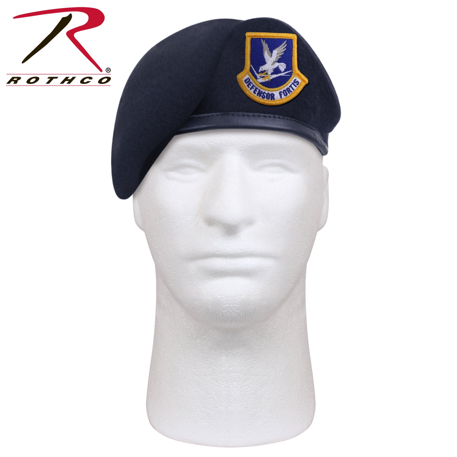 Rothco Inspection Ready Beret with USAF Flash - Midnight Navy Blue, Size 7 5/8