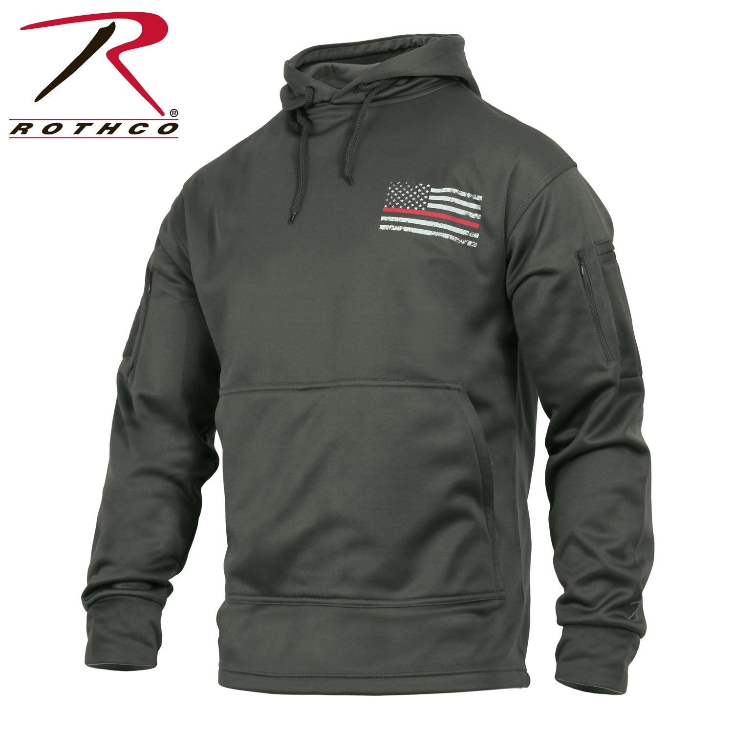 Rothco Concealed Carry Thin Red Line Hoodie Size M in Gunmetal Grey