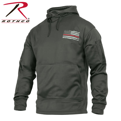Rothco Concealed Carry Thin Red Line Hoodie in Gunmetal Grey, Size XL