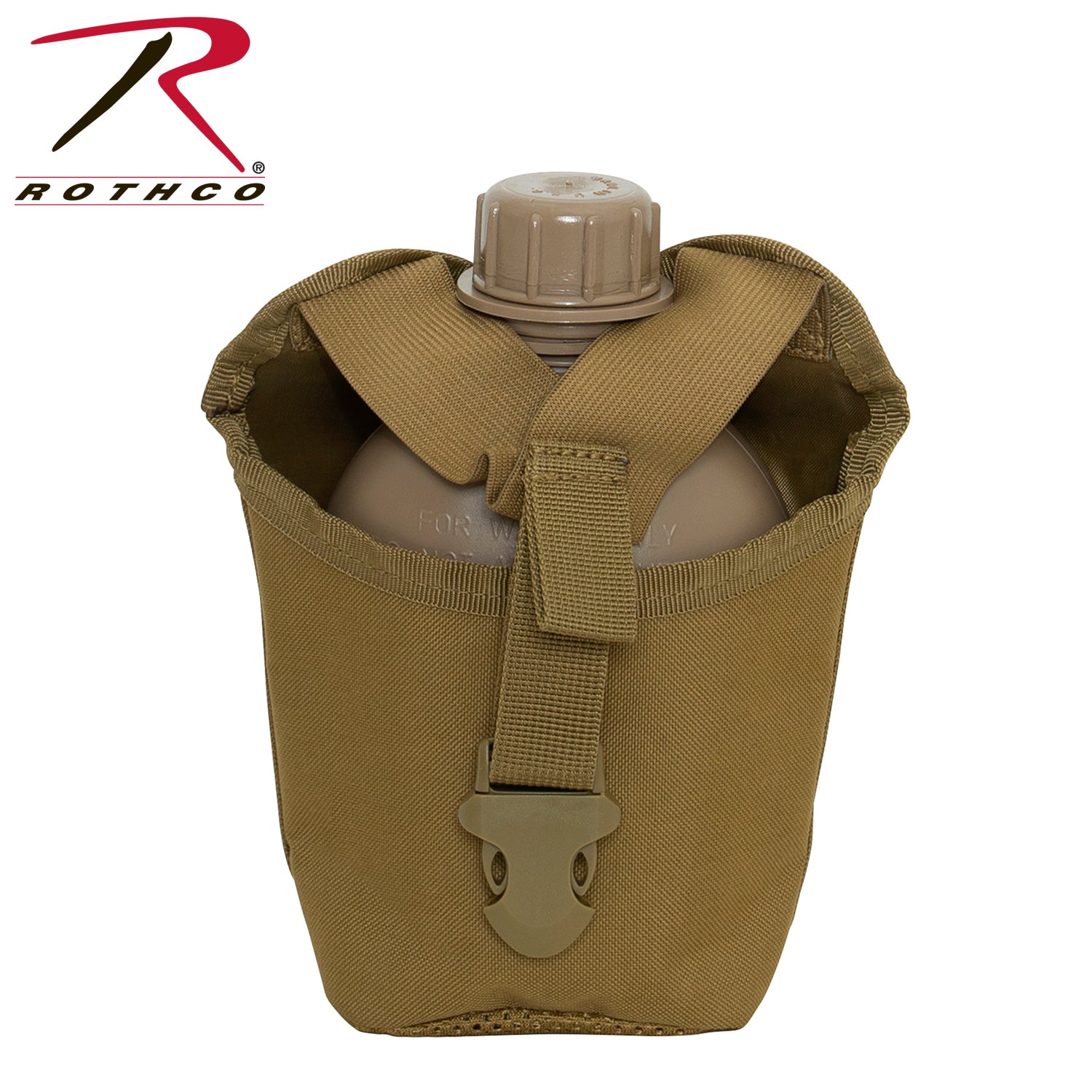 Rothco MOLLE Compatible 1 Quart Canteen Pouch in Coyote Brown - Durable Hydration Accessory