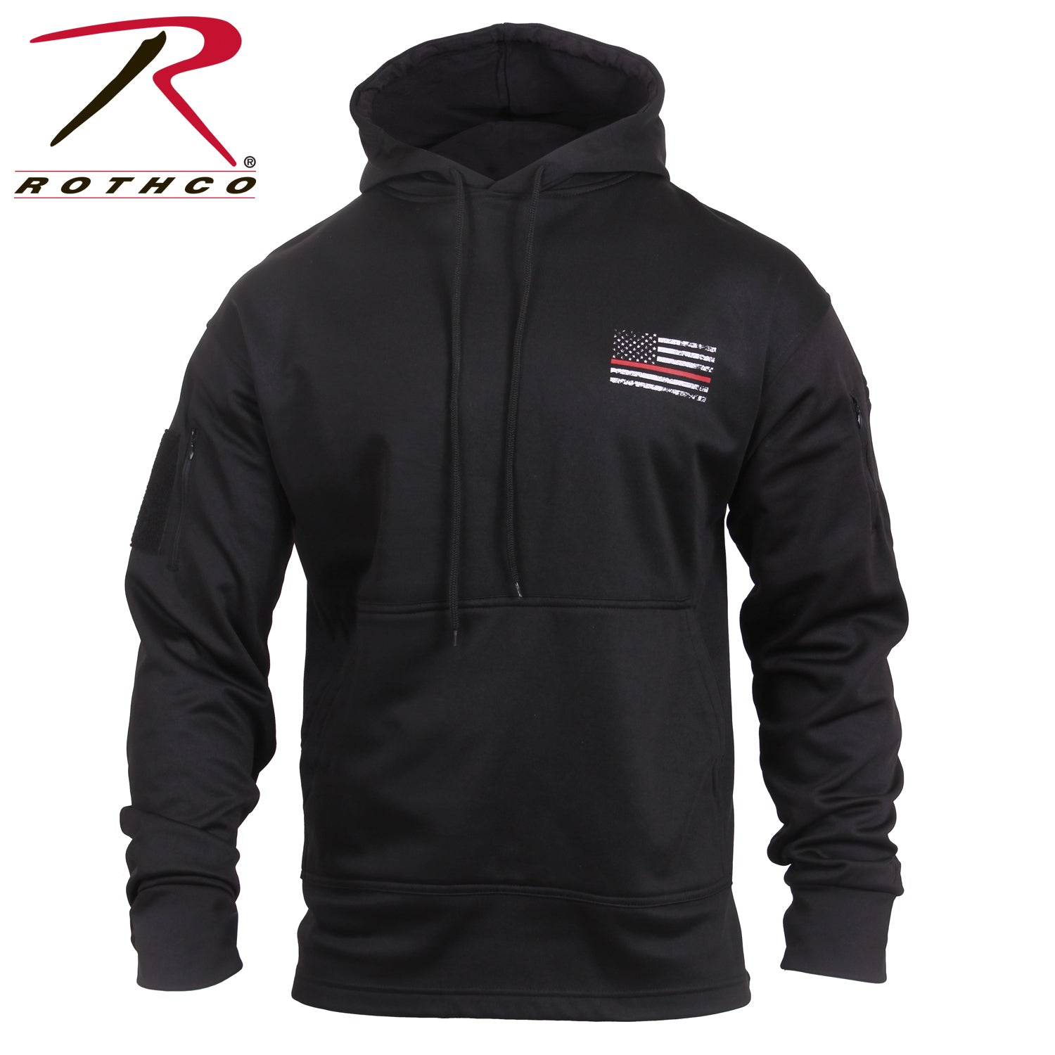 Rothco Concealed Carry Thin Red Line Hoodie Black Size M