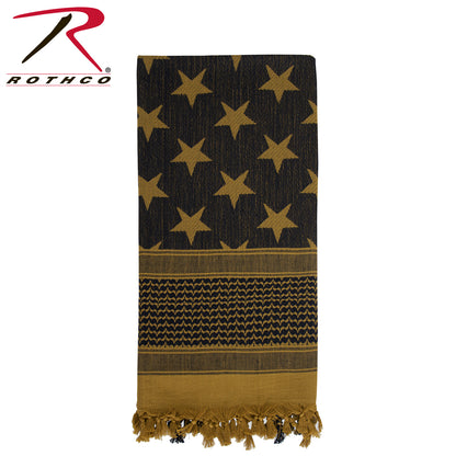 Rothco Stars and Stripes US Flag Shemagh Tactical Desert Keffiyeh Scarf in Coyote Brown