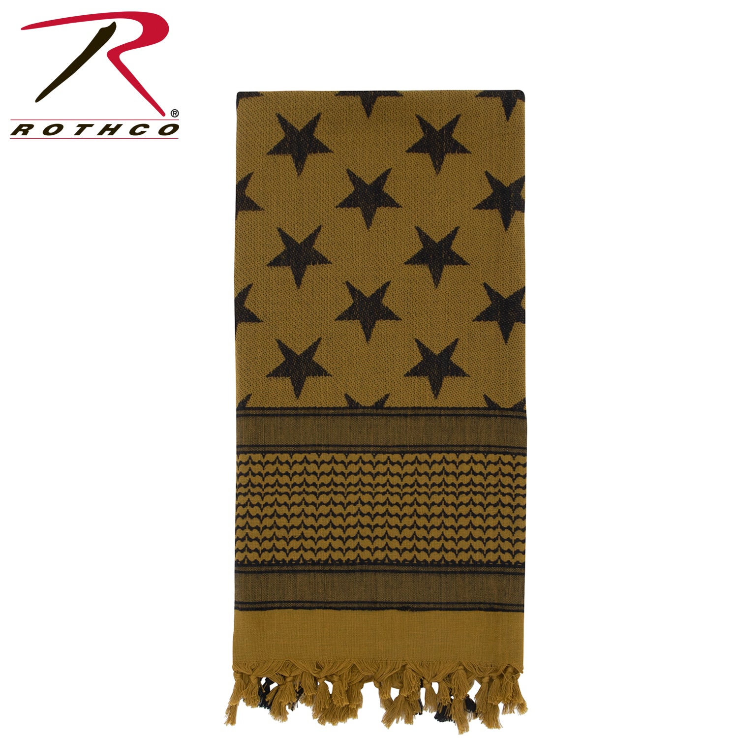 Rothco Stars and Stripes US Flag Shemagh Tactical Desert Keffiyeh Scarf in Coyote Brown