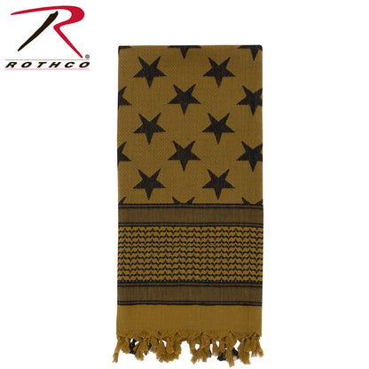 Rothco Stars and Stripes US Flag Shemagh Tactical Desert Keffiyeh Scarf in Coyote Brown