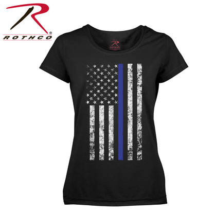 Rothco Women's Thin Blue Line Longer T-Shirt Size XS – Support Law Enforcement in Comfort and Style