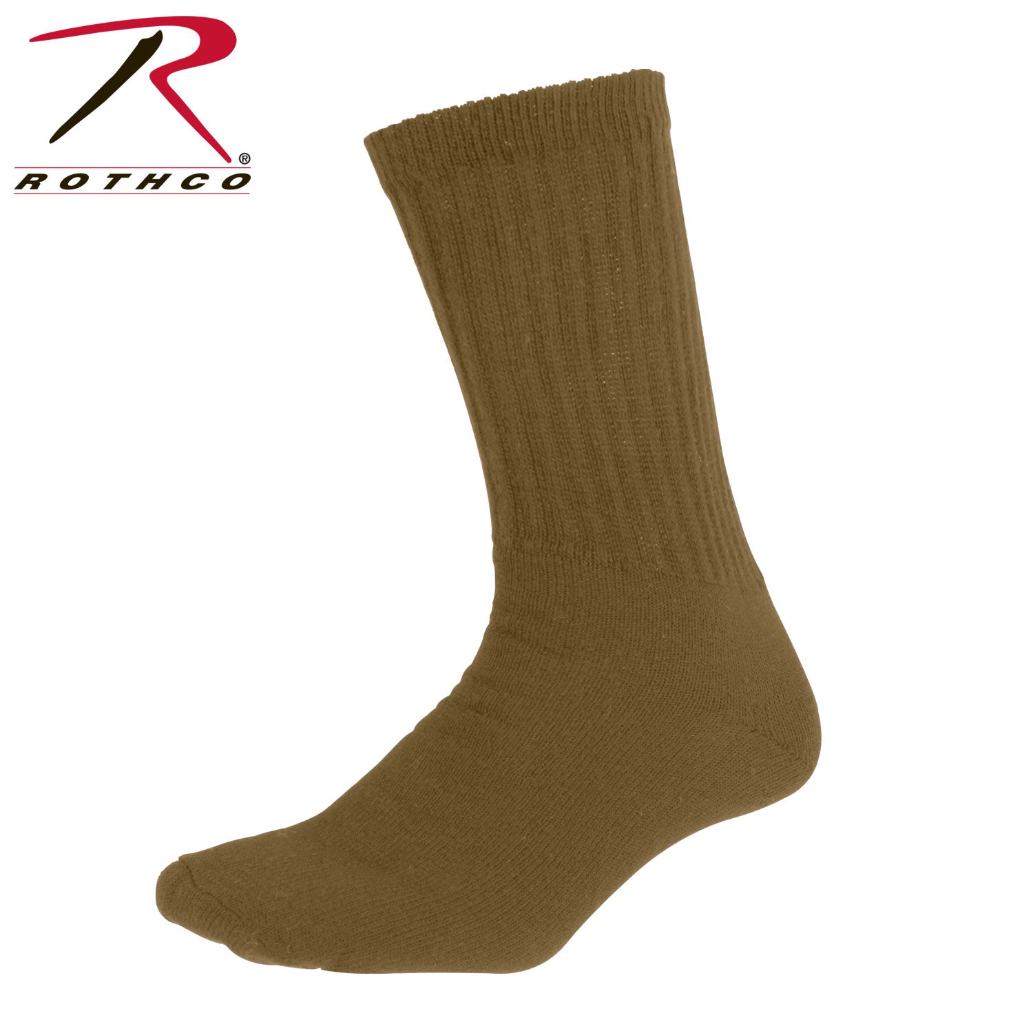 Rothco Athletic Crew Socks Coyote Brown Size 10-13 – Comfortable and Durable PT-Approved Socks