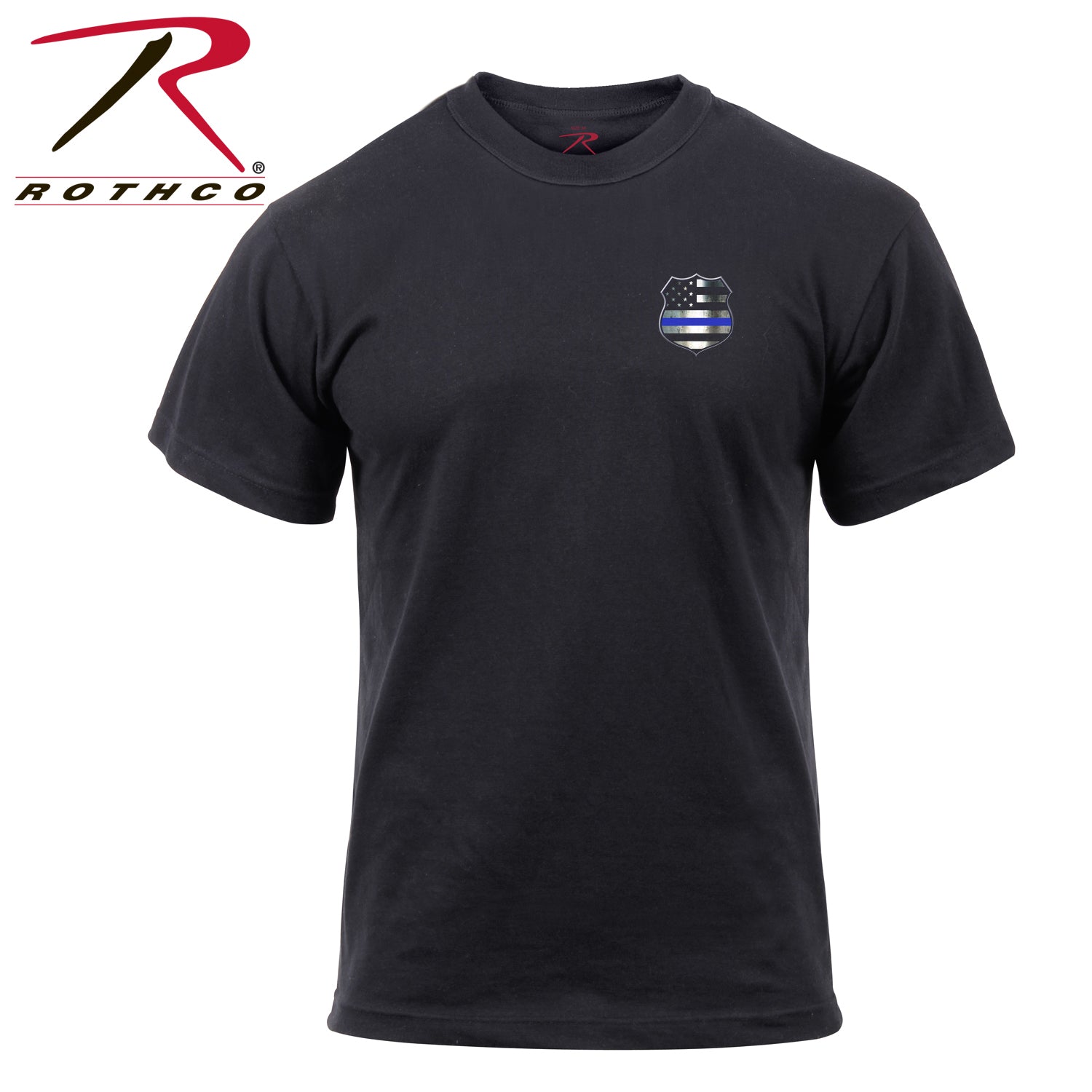 Rothco Thin Blue Line Shield T-Shirt Size 2XL - Support Law Enforcement in Comfort and Style
