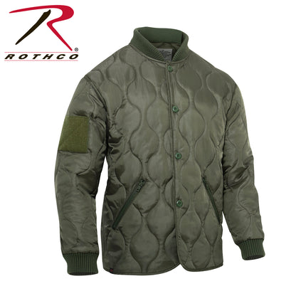 Rothco Quilted Woobie Jacket Olive Drab Size Small - Lightweight Military Outerwear with Pockets and Customizable Patch Area